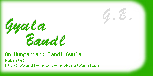 gyula bandl business card